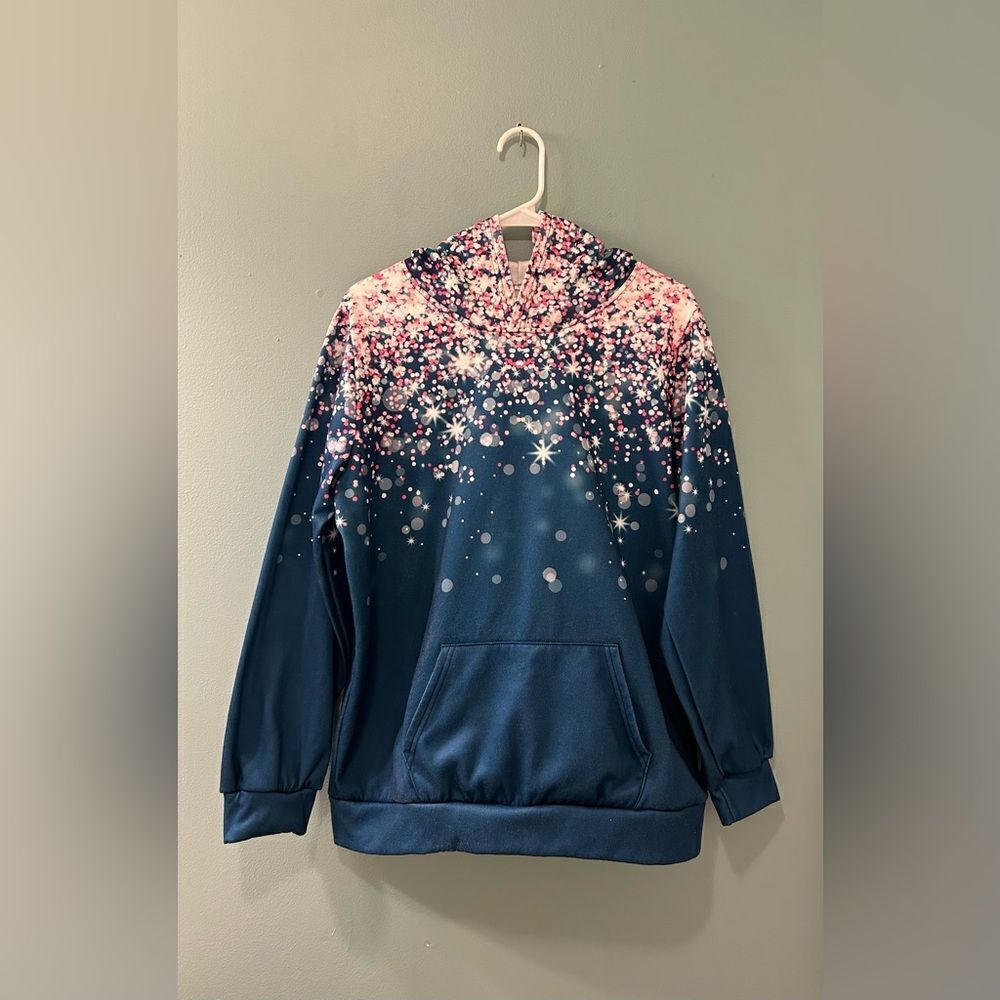 PREOWNED … Uniquely Colorful “Size: L” Pullover / Hooded Sweatshirt